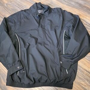 FootJoy DryJoys Mens Large Black Golf Pullover Quarter Zip Windbreaker Jacket